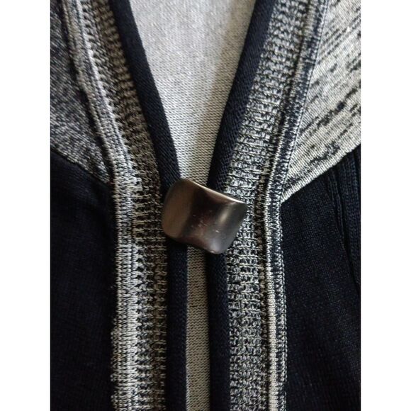 Exclusively Misook‎ Duster Vest Cardigan Womens M Black and Gray Sleeveless - Picture 3 of 9